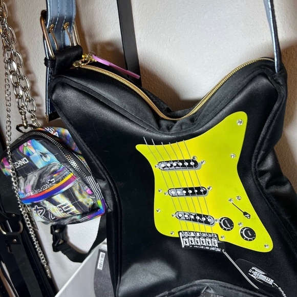 Vintage III Parcel Black & Yellow Electric Guitar Crossbody Shoulder Bag Purse - Picture 2 of 11